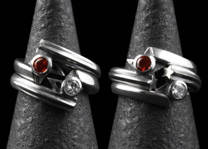 Rock and Justice EDEN - Shining Star Ring CZ/BK - EDEN ROCK STORE