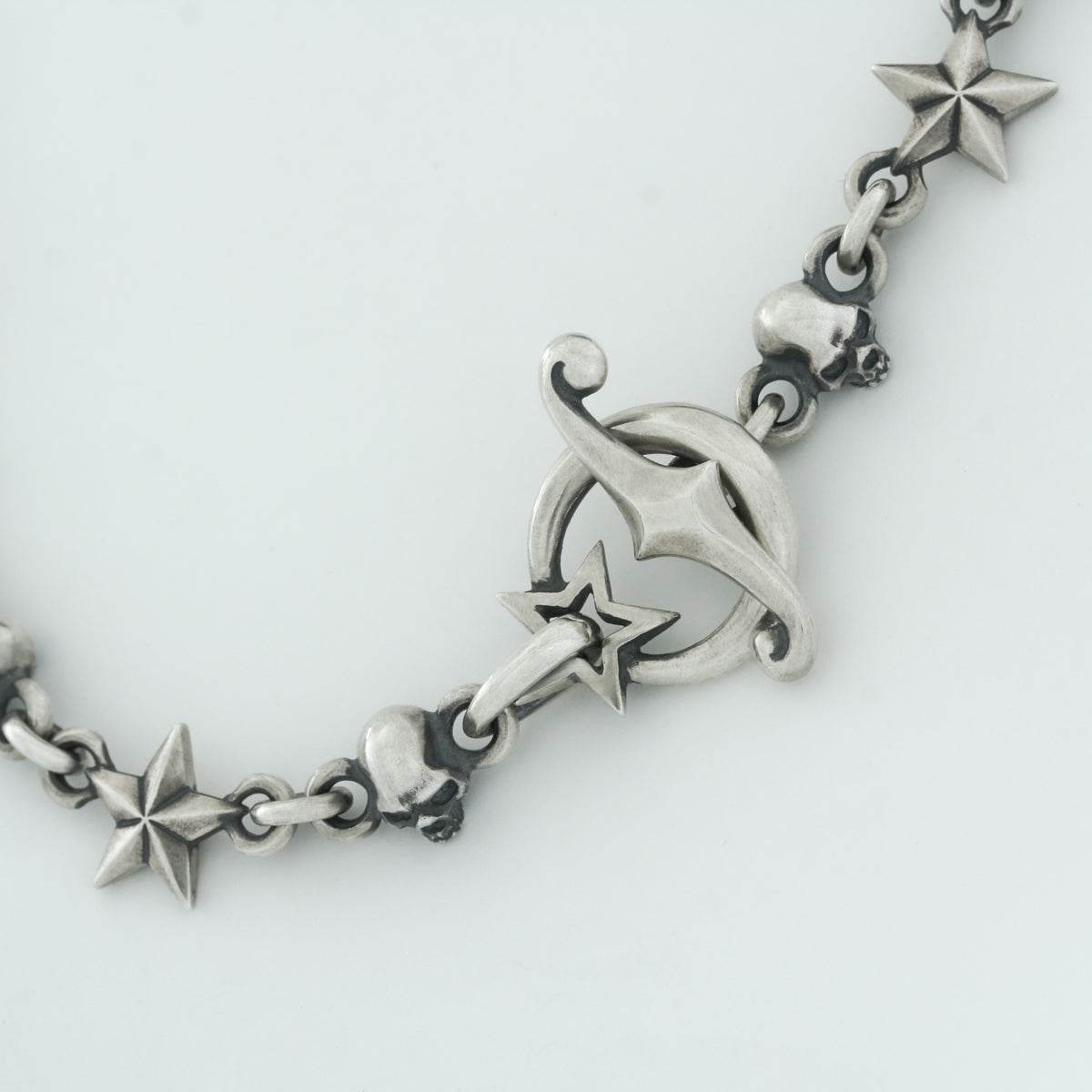 Rock and Justice EDEN - Tiny Star and Skull Necklace (Side) 40cm - EDEN ROCK STORE