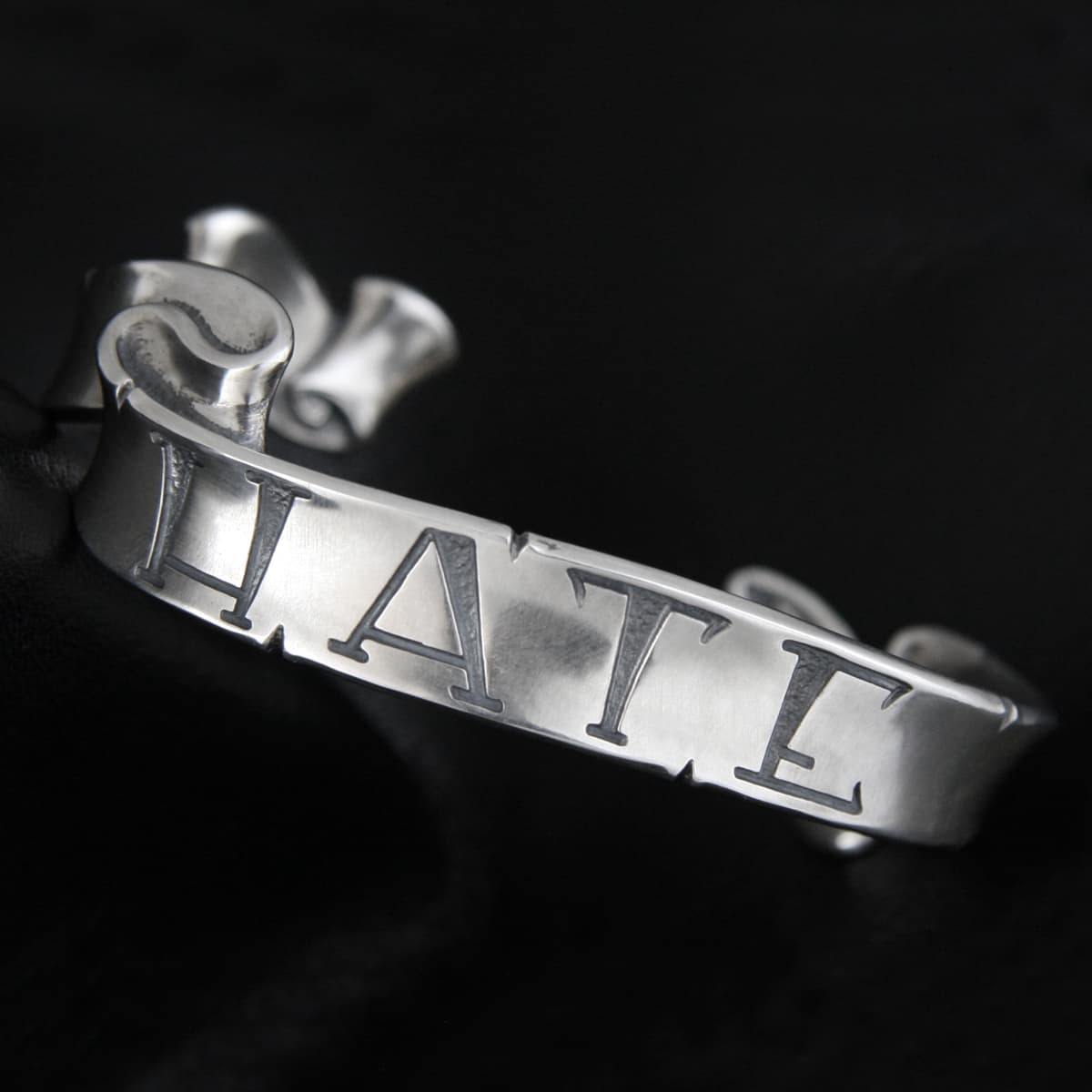 Message On Ribbon Bangle HATE L [ RMVG-1H ] - RAT RACE OFFICIAL STORE