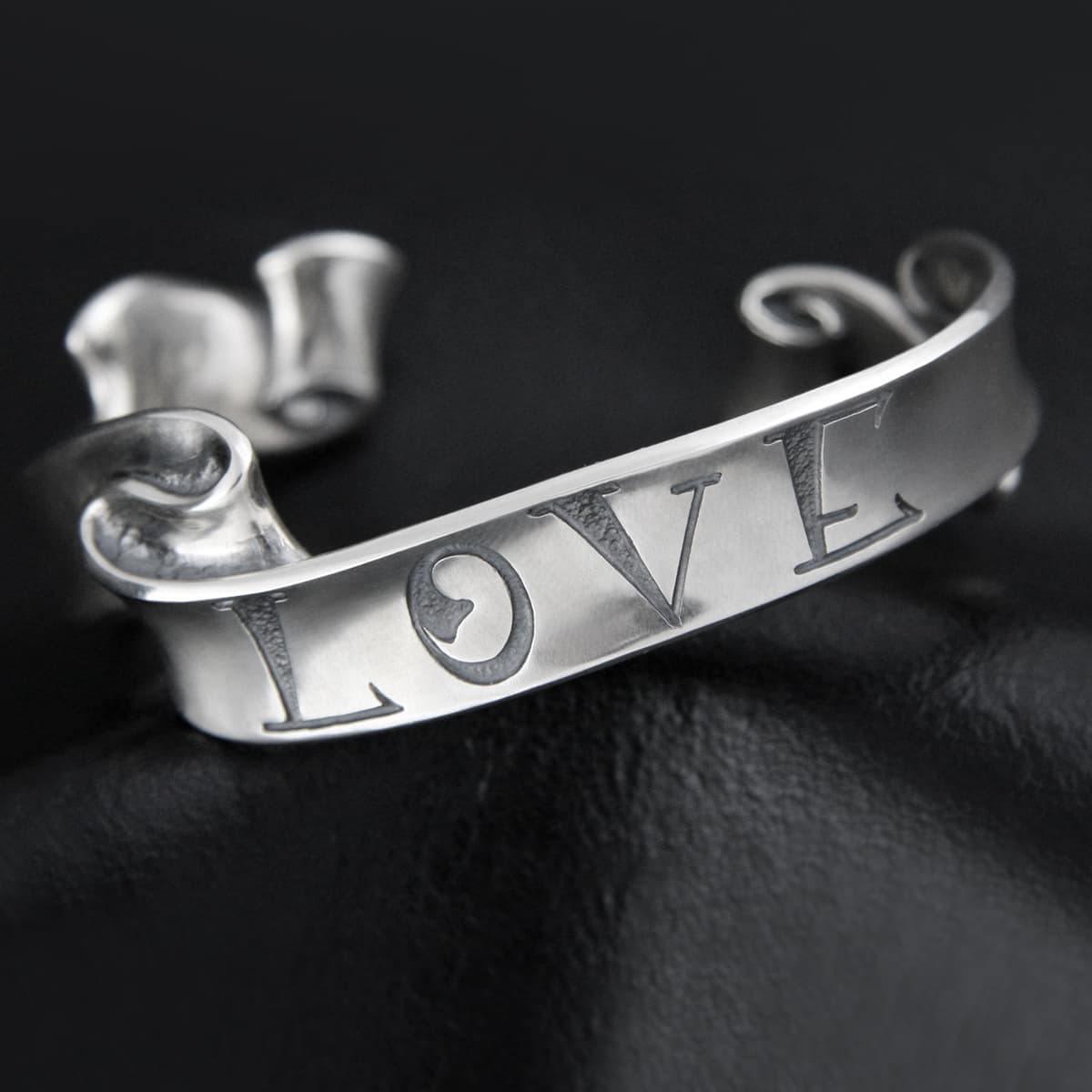 Message On Ribbon Bangle LOVE S