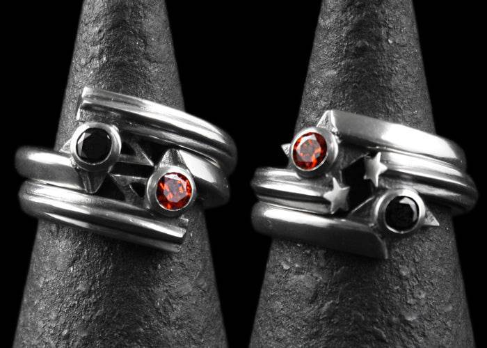 Rock and Justice EDEN - Shining Star Ring CZ/BK - EDEN ROCK STORE