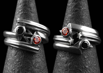 Rock and Justice EDEN - Shining Star Ring CZ/BK - EDEN ROCK STORE