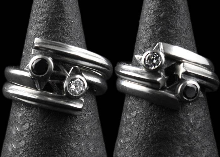 Rock and Justice EDEN - Shining Star Ring CZ/BK - EDEN ROCK STORE