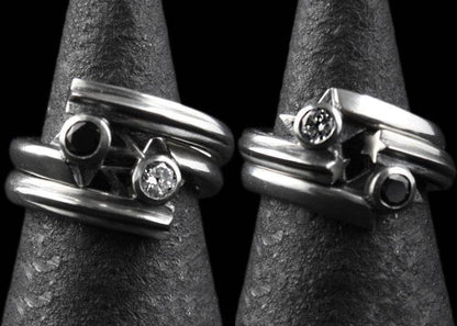 Rock and Justice EDEN - Shining Star Ring CZ/BK - EDEN ROCK STORE