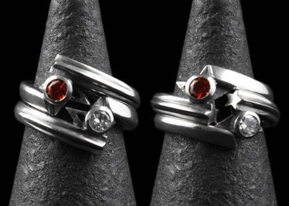 Rock and Justice EDEN - Shining Star Ring CZ/BK - EDEN ROCK STORE