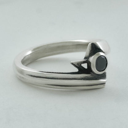 Rock and Justice EDEN - Shining Star Ring CZ/BK - EDEN ROCK STORE