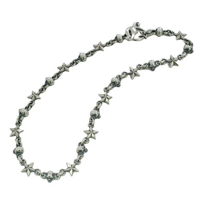 Rock and Justice EDEN - Tiny Star and Skull Necklace (Side) 40cm - EDEN ROCK STORE
