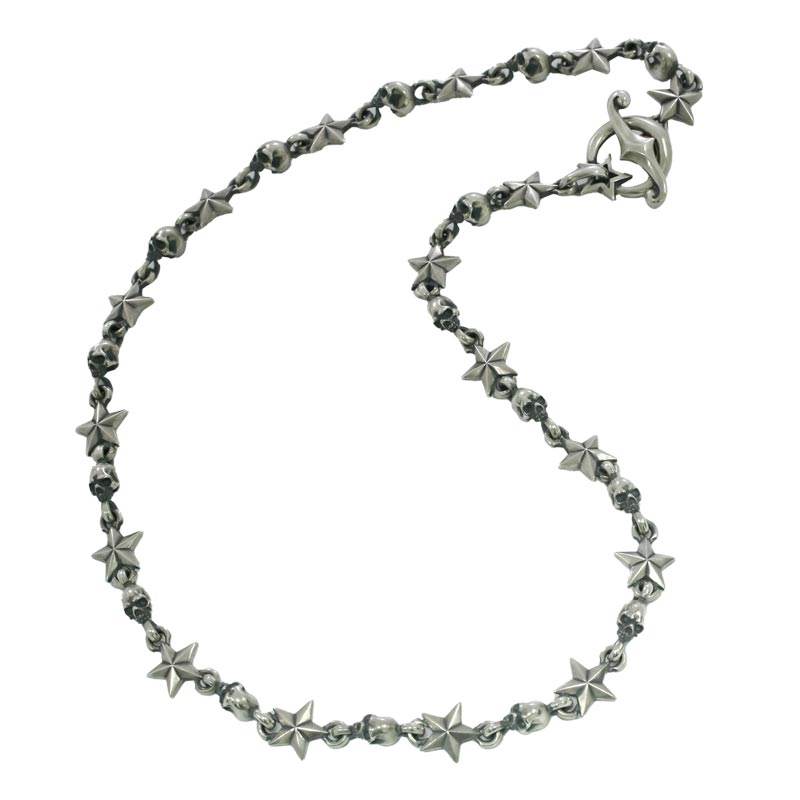 Rock and Justice EDEN - Tiny Star and Skull Necklace 50cm - EDEN ROCK STORE