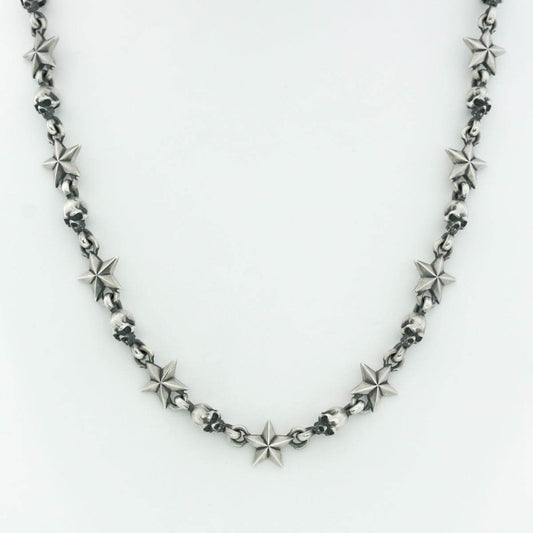 Rock and Justice EDEN - Tiny Star and Skull Necklace 50cm - EDEN ROCK STORE