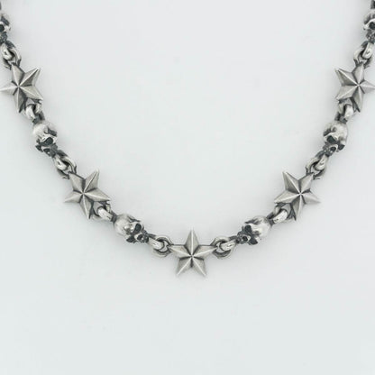 Rock and Justice EDEN - Tiny Star and Skull Necklace 50cm - EDEN ROCK STORE