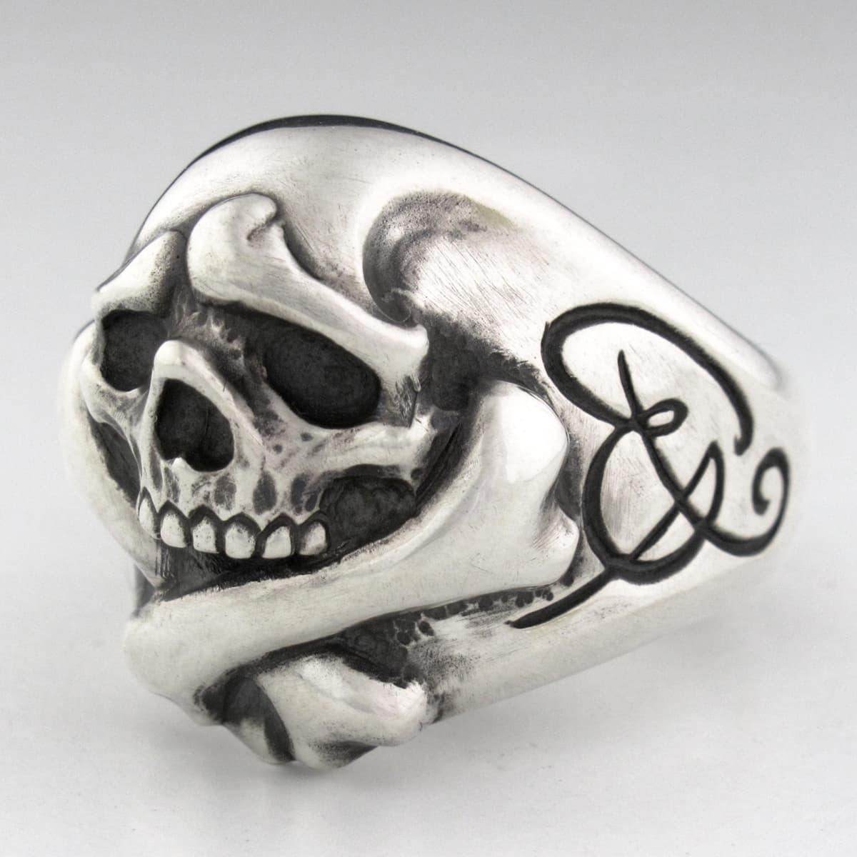 Cry Baby Cross Bone Skull Ring