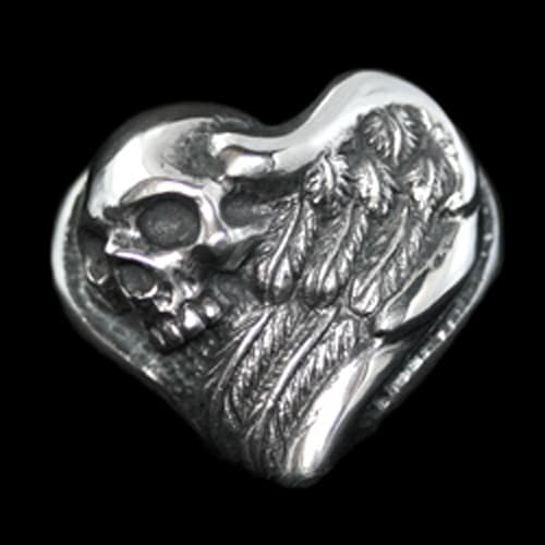 Wing Heart With Skull Ring [ LDRG-11 ] - RAT RACE OFFICIAL STORE