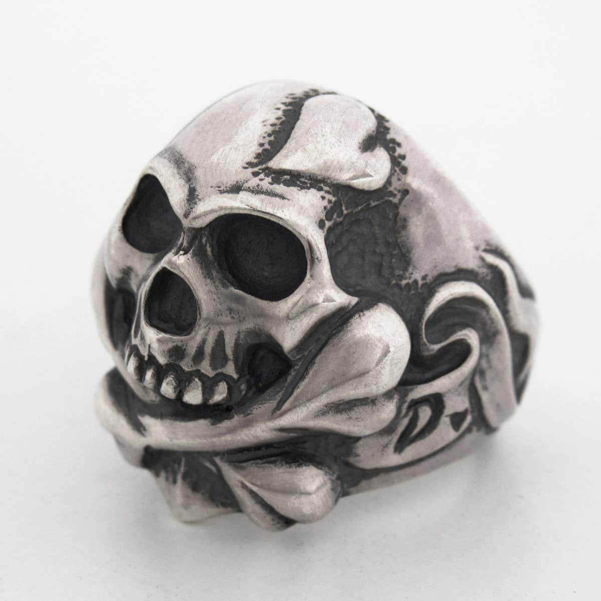 アクセサリー Heart Bone Ring Rat Race r.l.d / Rat Race - Cross Bone Skull with Heart Ring – RAT RACE