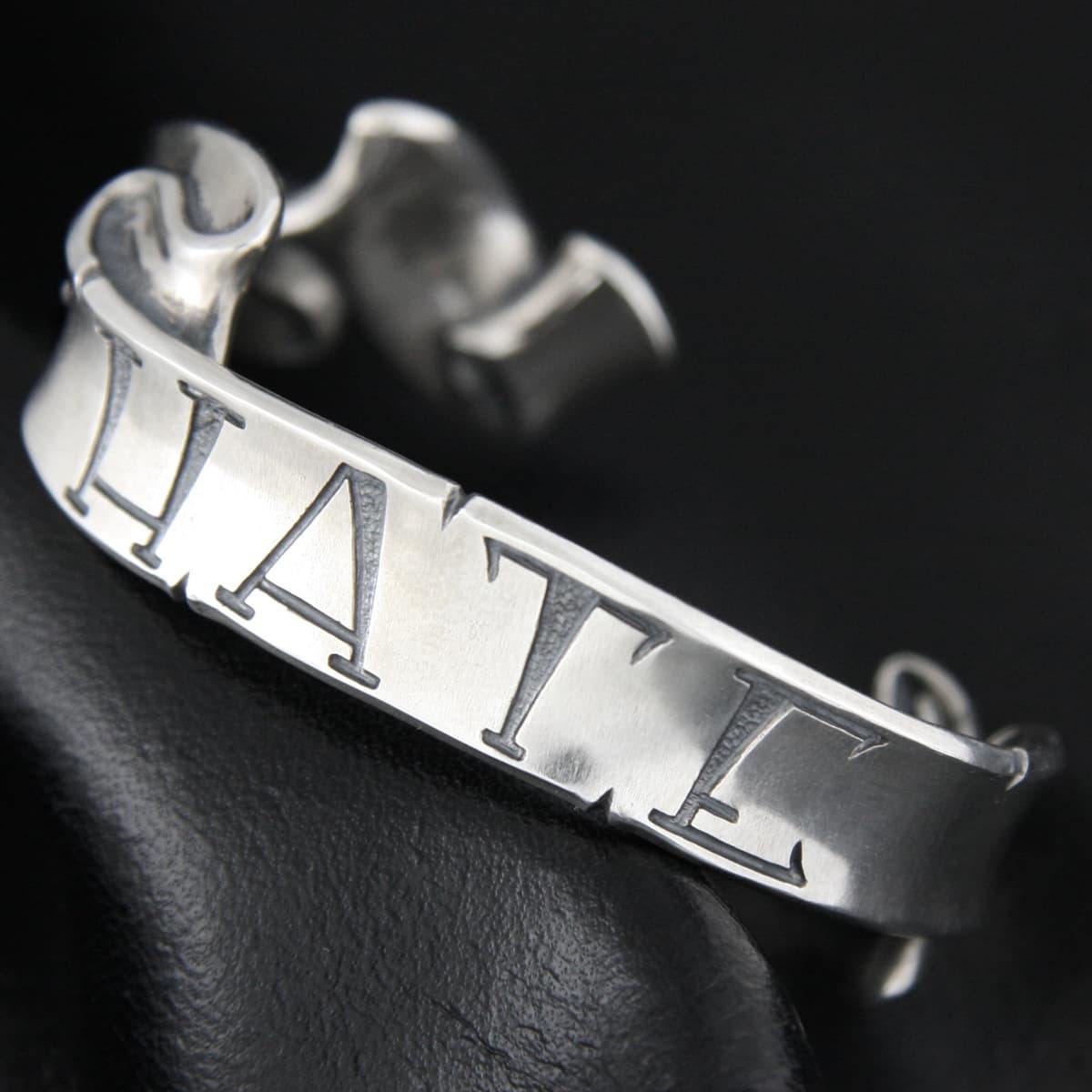 Message On Ribbon Bangle HATE S [ RMVG-1HS ] - RAT RACE OFFICIAL STORE